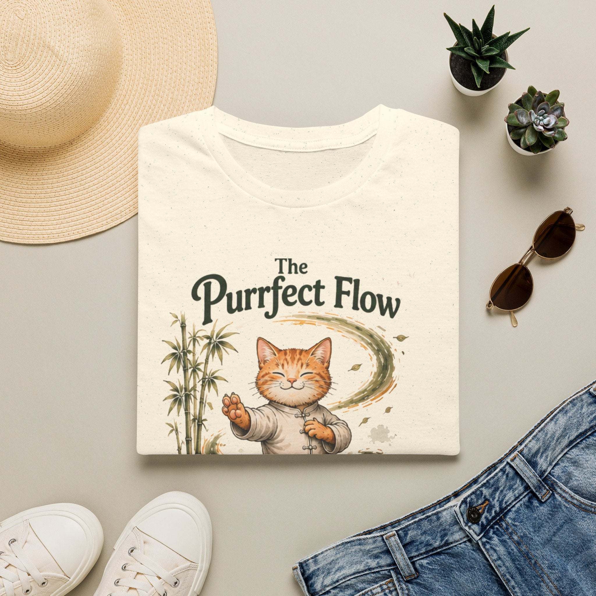 The Purrfect Flow Cat T-Shirt — Find Your Purrrpose Graphic Tee