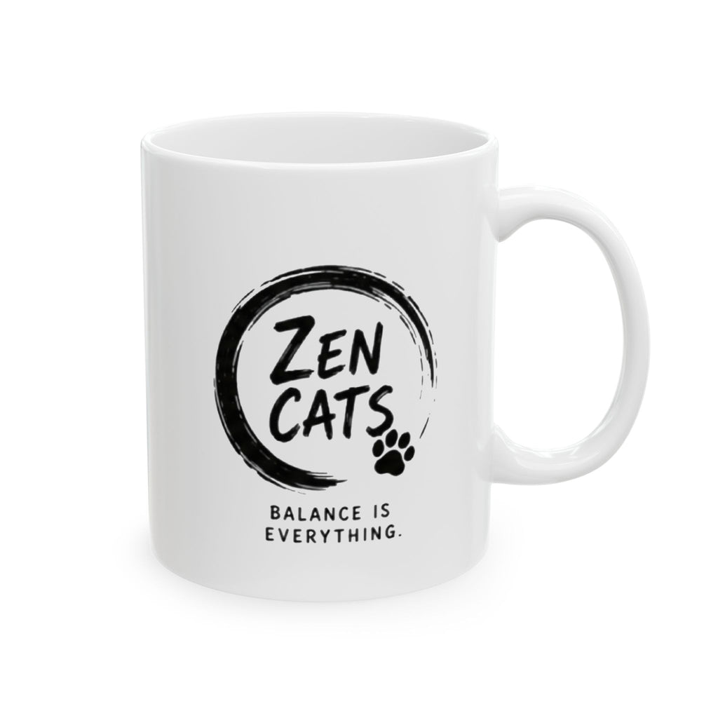 Cat Coffee Mug – Cute Cat Drinking Coffee Ceramic Mug (11oz & 15oz)