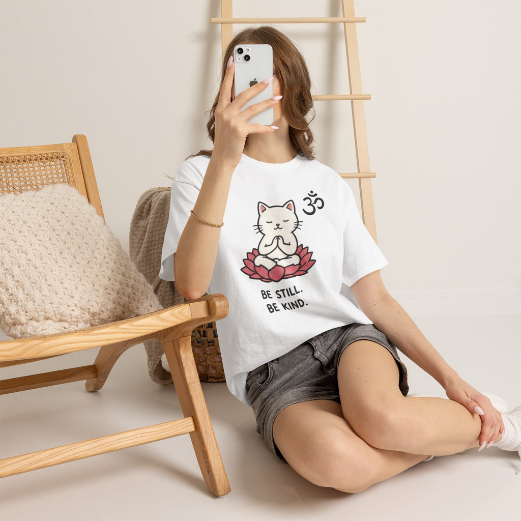Copy of Zen Cat T-Shirt — "Be Still. Be Kind." Meditation Tee