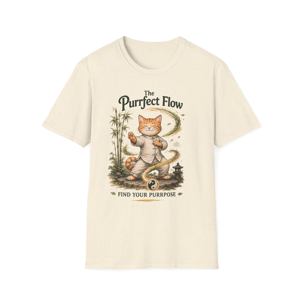 The Purrfect Flow Cat T-Shirt — Find Your Purrrpose Graphic Tee