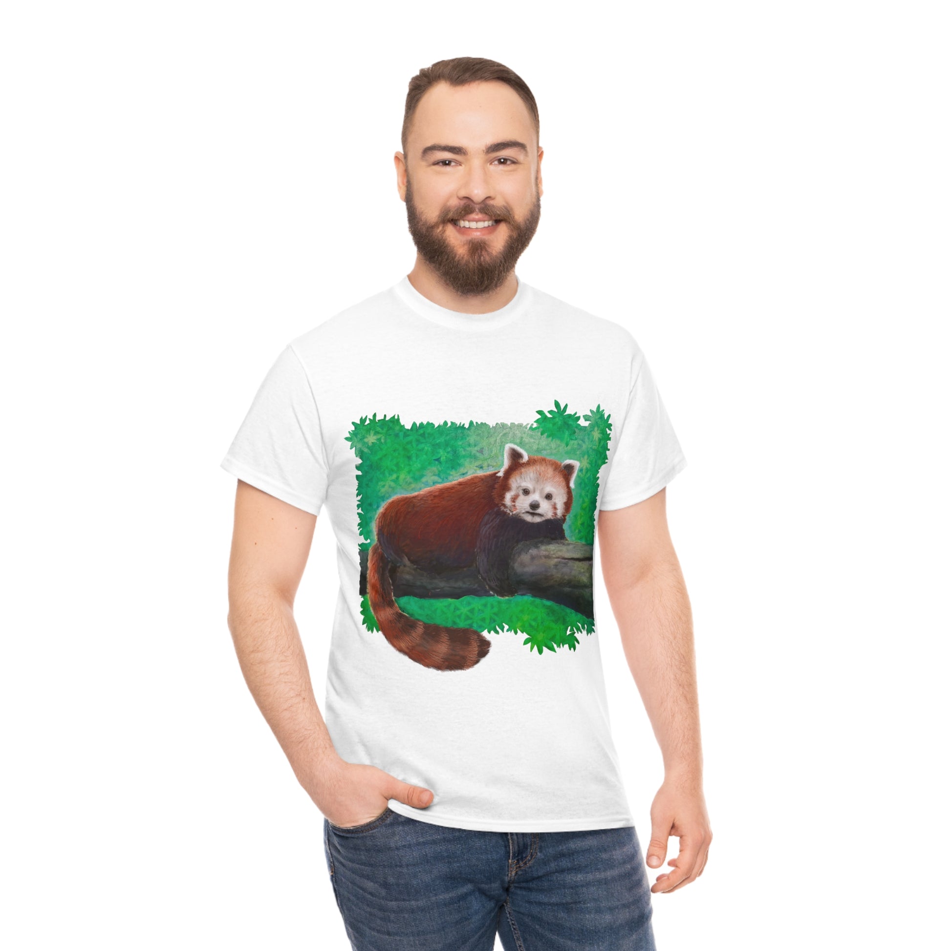 Red Panda.                                                  Unisex Heavy Cotton Tee - Lenzart