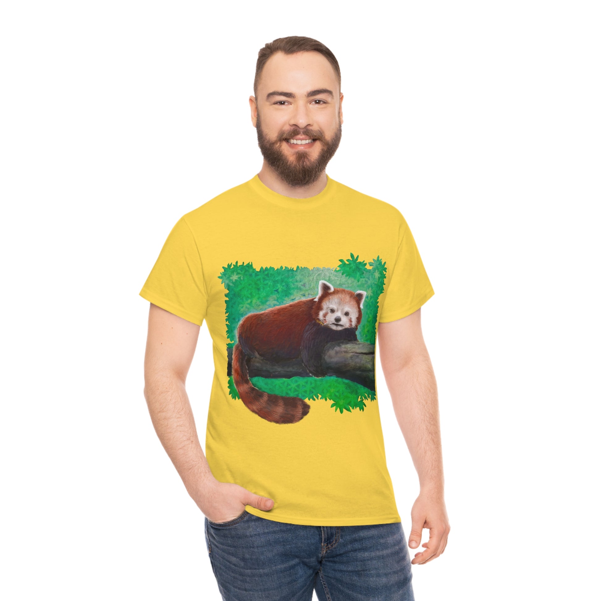 Red Panda.                                                  Unisex Heavy Cotton Tee - Lenzart