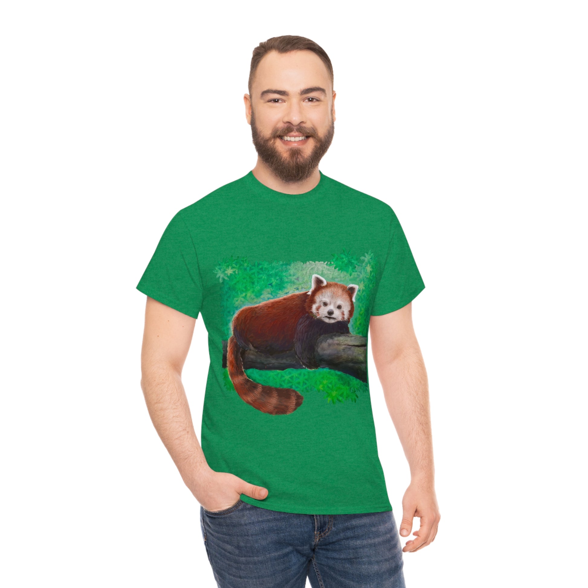 Red Panda.                                                  Unisex Heavy Cotton Tee - Lenzart