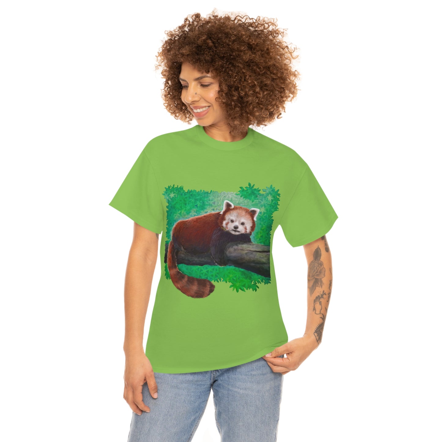 Red Panda.                                                  Unisex Heavy Cotton Tee - Lenzart