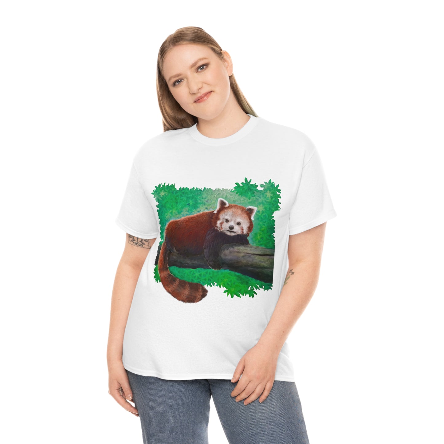 Red Panda.                                                  Unisex Heavy Cotton Tee - Lenzart