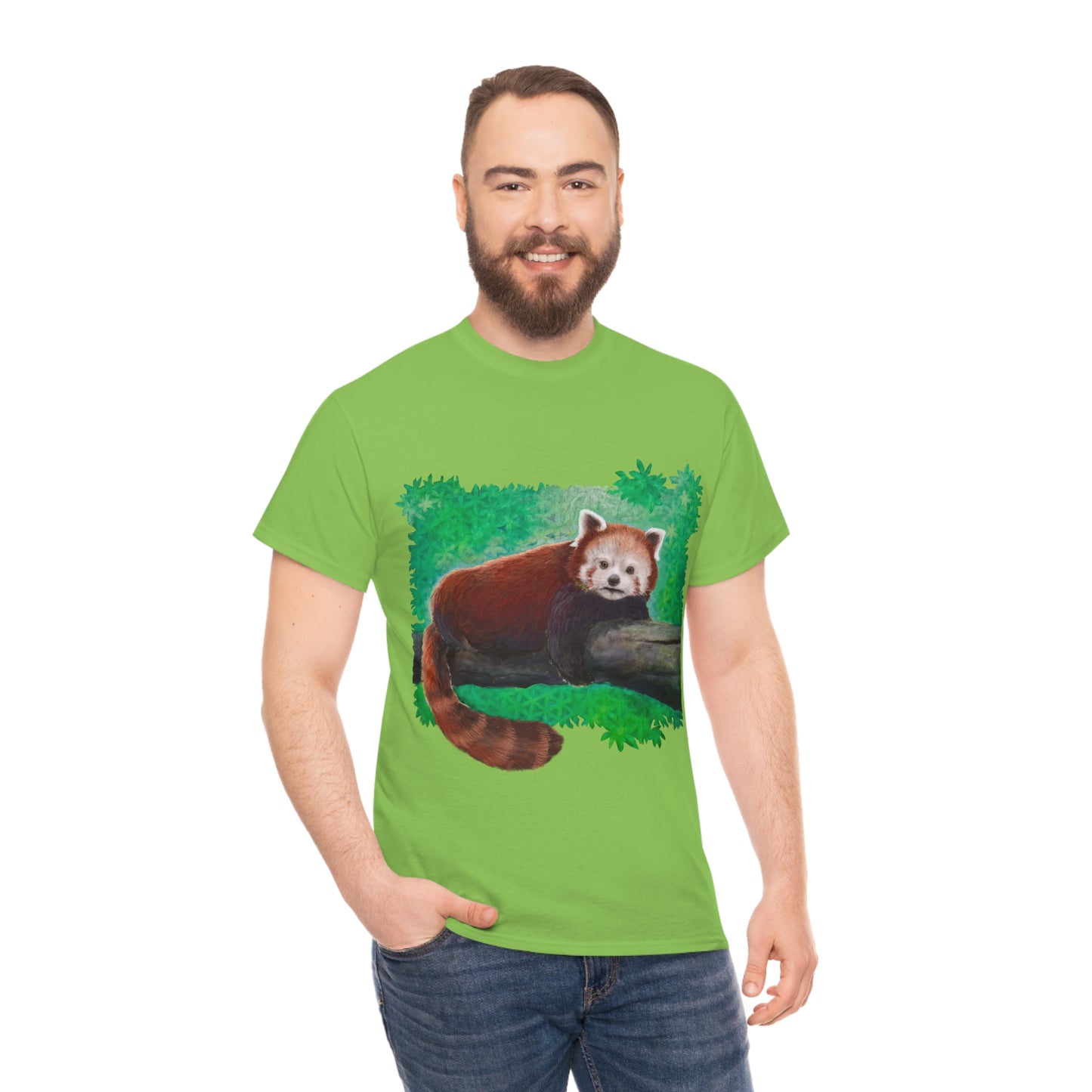 Red Panda.                                                  Unisex Heavy Cotton Tee - Lenzart
